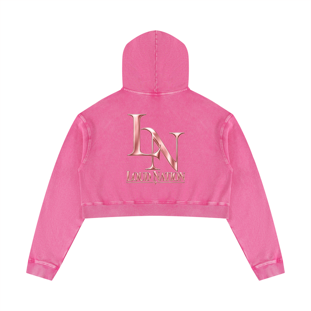 Women’s Mineral Washed Crop LN Hoodie