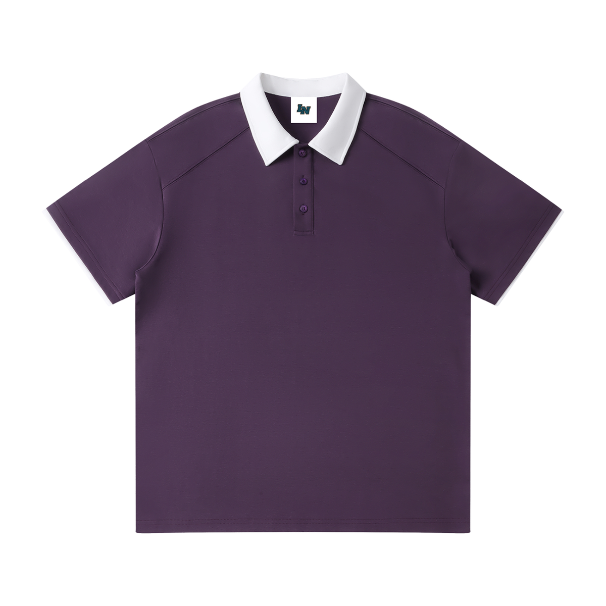 Contrast Collar Raglan Polo Shirt