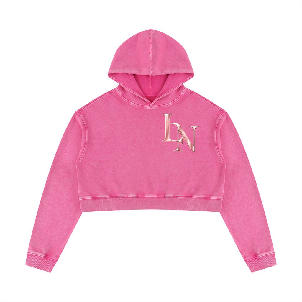 Women’s Mineral Washed Crop LN Hoodie