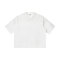 Unisex Lace Paneling V-Neck T-Shirt