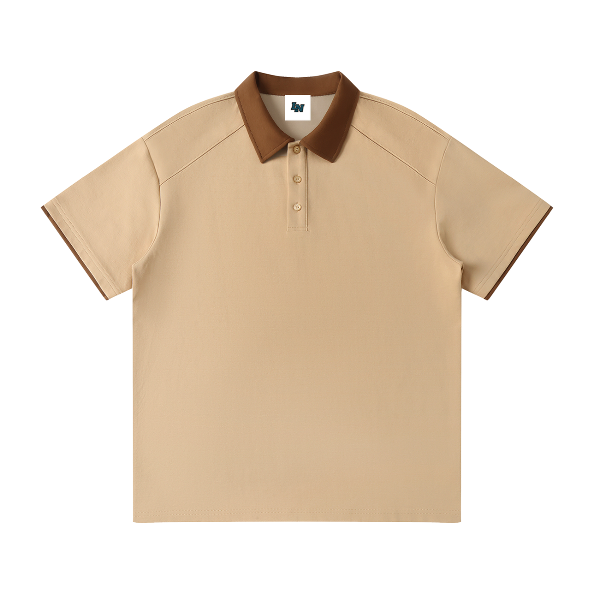 Contrast Collar Raglan Polo Shirt