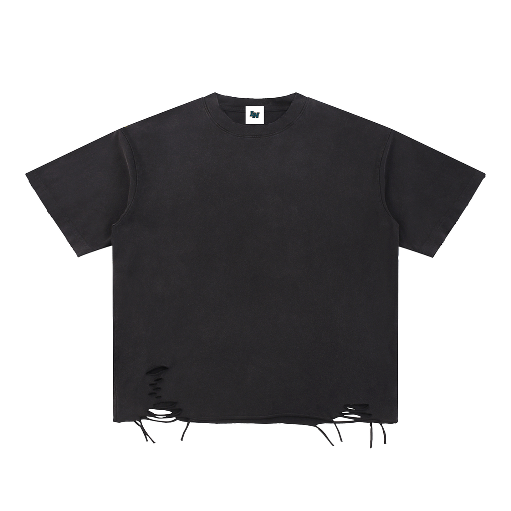 Snow Washed Raw-Hem T-Shirt