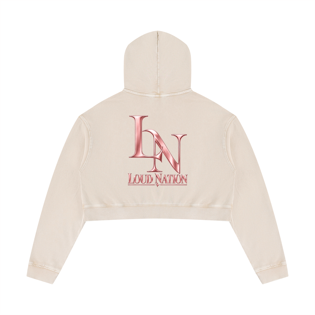 Women’s Mineral Washed Crop LN Hoodie